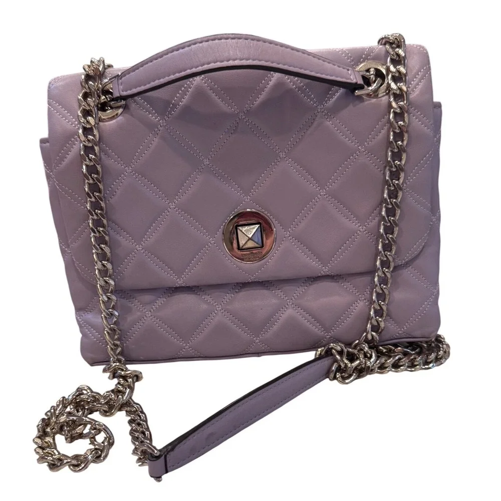Kate Spade Natalia Flap Shoulder Bag Quilted Leather Lilac WKRU7074 Preloved